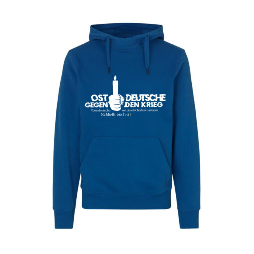 dunkelblauer hoodie mit schriftzug |